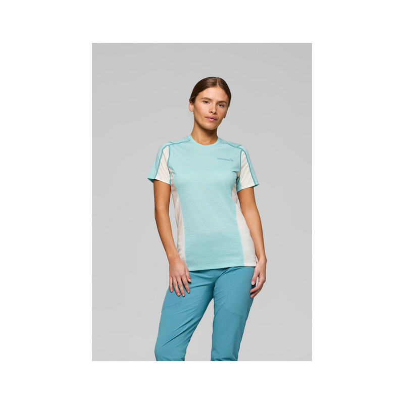 Norrona Falketind Equaliser Ull T-Shirt W Aqua haze / Whisper