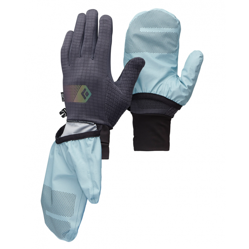 Black Diamond Gridtech storm Hood Gloves Carbon Glacier
